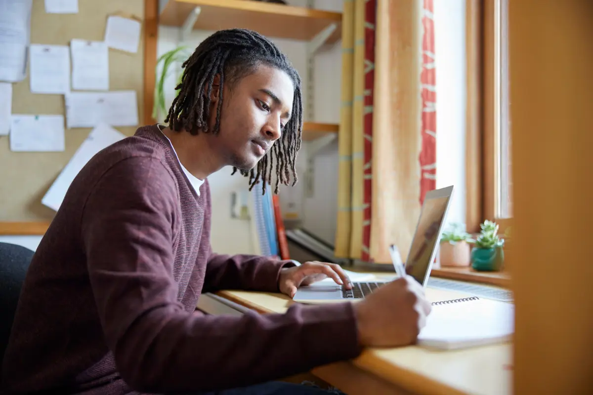 Student Boy Studying Desk